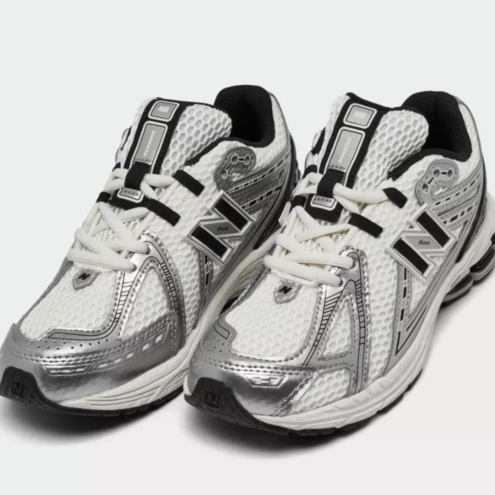 Stylish Silver and White Sneakers